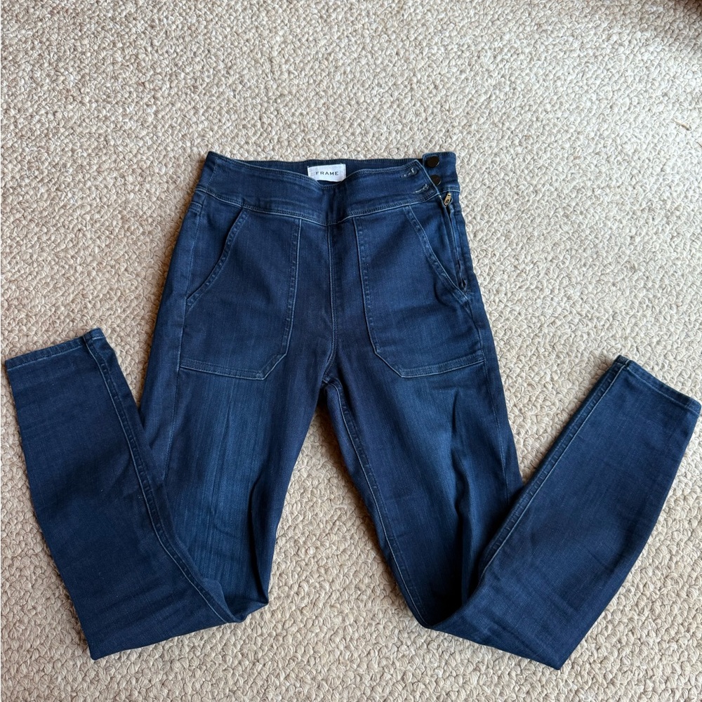 Frame Denim Dark Blue Skinny Jeans